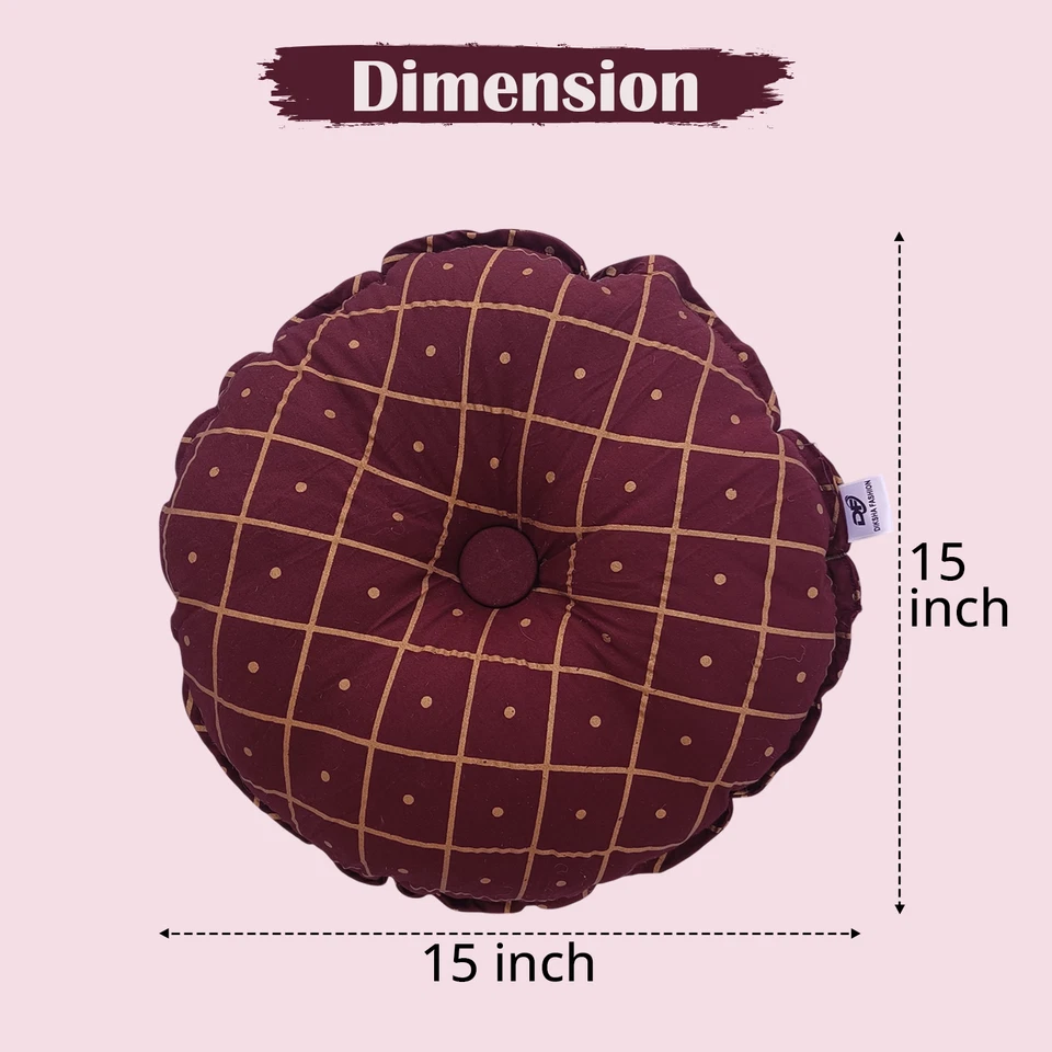 Premium Quality 15X15 Inch Decorative Round Pillow with Smooth Round sofait - Image 2 of 4