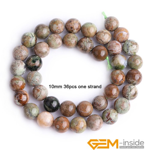 Green Opal Jade Natural Gemstone Round Loose Spacer Beads for Jewelry Making 15" - Foto 9 di 42