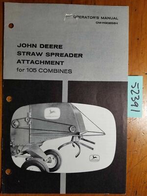 John Deere Straw Spreader Attachment for 105 Combine Owner Operator Manual 10/61