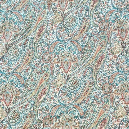 Edredón Ralph Lauren Paisley Rayas Reversible Talla Queen Azul Rosa Verde Beige Foto 3 de 4