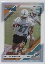2019 Panini Donruss Rookies Press Proof Silver Die-Cut 63/75 Myles Gaskin 6er
