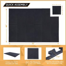 48pc Puzzle Exercise Mat w/ EVA Foam Interlocking Tiles GYM Home