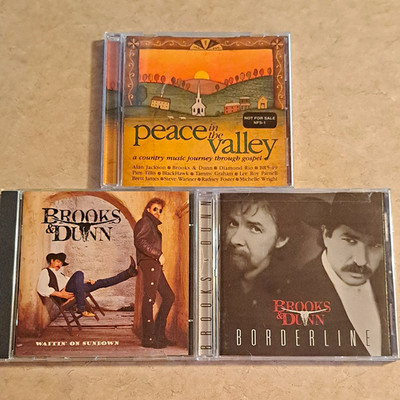 Brooks & Dunn 3 Cd Lot Waitin' on Sundown, Borderline, Peace In The Valley Promo