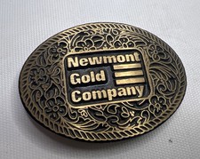NEWMONT GOLD COMPANY BRASS BELT BUCKLE