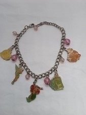 Disney Silvertone Charm Bracelet Belle Ariel Tinkerbell Cinderella Princesses