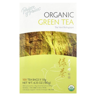Organic Green Tea, 100 Tea Bags, 6.35 oz (180 g)
