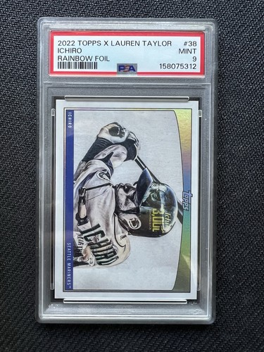 2022 Topps x Lauren Taylor Ichiro Suzuki Rainbow Foil 171/199 Mariners PSA 9