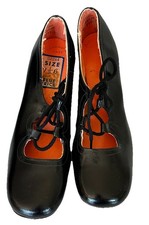 VTG QualiCraft Women s Black Patent Leather Block Heel Shoe 7.5