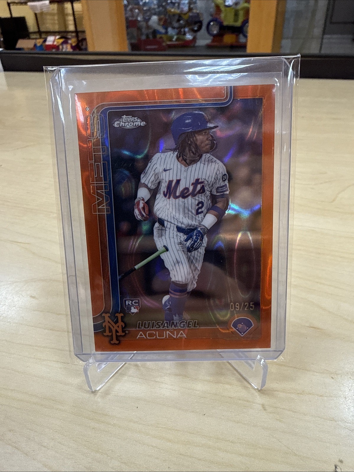 2025 Topps Chrome Luisangel Acuna Rookie Orange RayWave Refractor /25 #56
