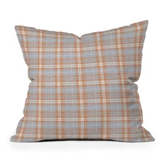 16"x16" Little Arrow Design Fall Plaid Square Throw Pillow Neutral - Deny