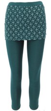 Yoga-Hose, Leggings mit Minirock aus Bio-Baumwolle Flower of life - emerald