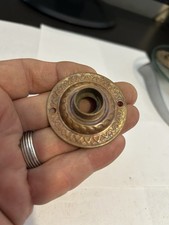VINTAGE AESTHETIC VICTORIAN PRESS BRASS DOOR KNOB ROSETTE ESCUTCHEON BACK PLATE
