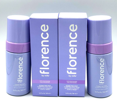 Lot/2 Florence By Mills Clear The Way Clarifying Face Wash ~ 3.4 oz / 100 ml x 2