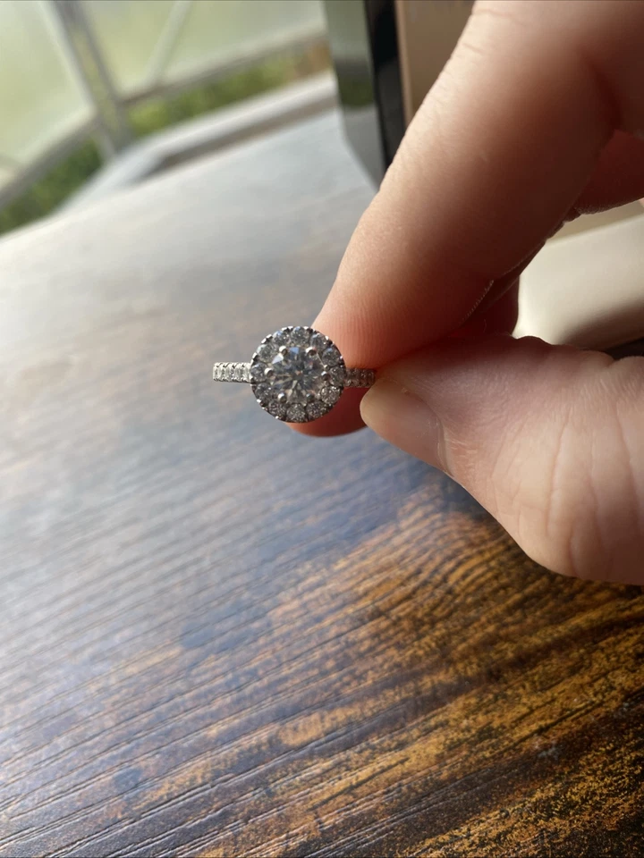 Halo Diamant/Platin 950 Ring insgesamt 1,7 Karat synthetisch hergestellt - Bild 2 von 4