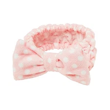 NEW! THE VINTAGE COSMETIC COMPANY Dolly Bow Pink & White Make-up Headband 3PK!