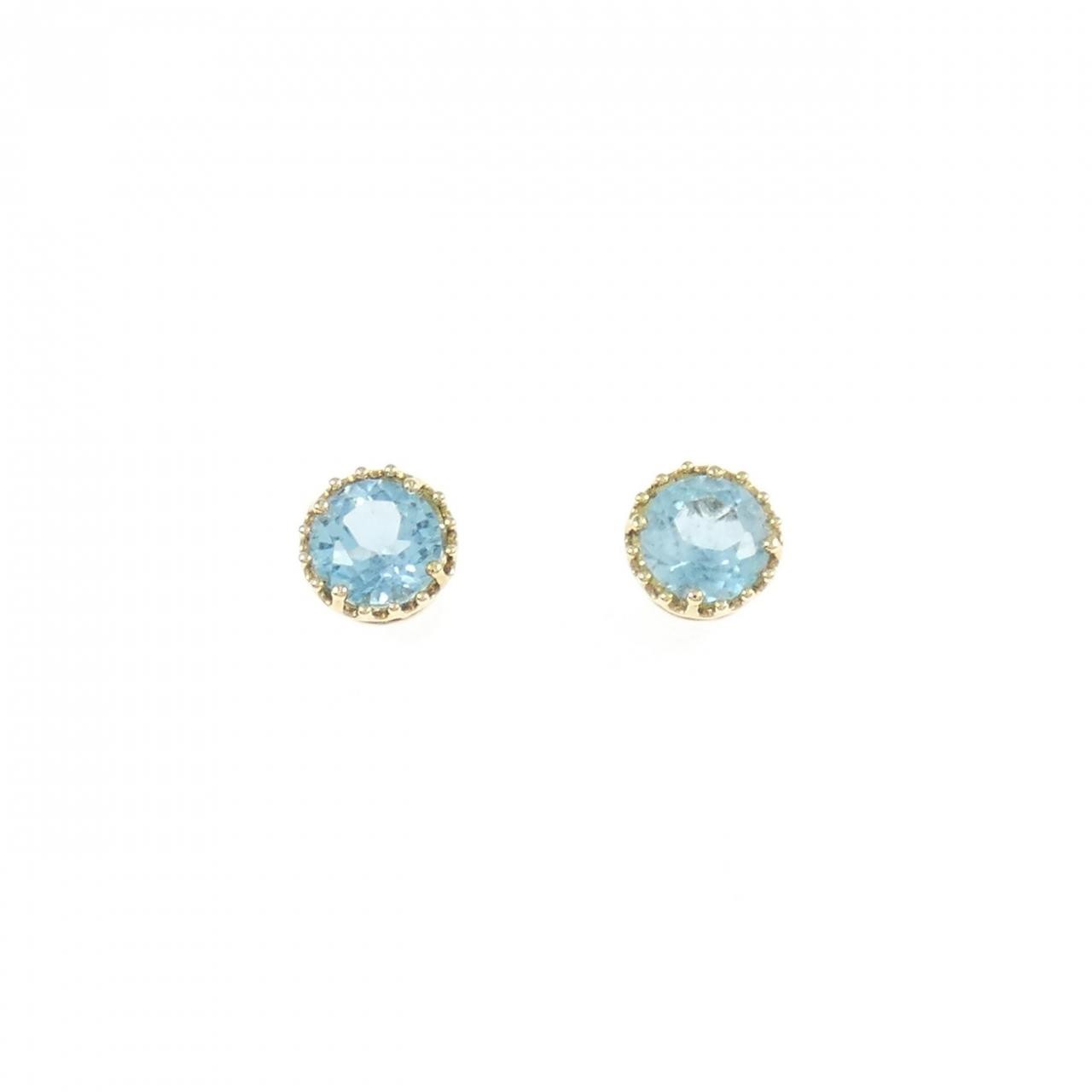 Authentic K18YG Blue Topaz Pierce #260-007-117-2118