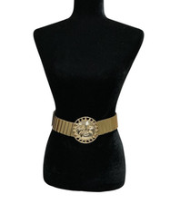 Vintage Bill Blass Sun Moon Belt Gold Tone Stretch Waist Cinch Retro Statement