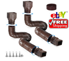 Expandable Flex Drain Downspout Extension Rain Pipe Spout Gutter Flexible 21-68"