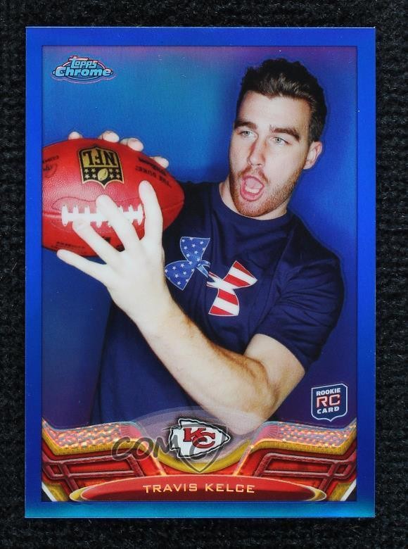 2013 Topps Chrome Blue Border Refractor 20/199 Travis Kelce #118 Rookie RC