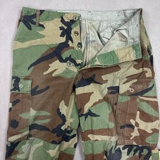 Vintage US Military Pants Mens Medium Long Green Camo Cargo Woodland 34x32