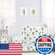 Sweet Jojo Designs 4-Piece Baby Crib Bedding Set Cactus Boho Floral For Girls