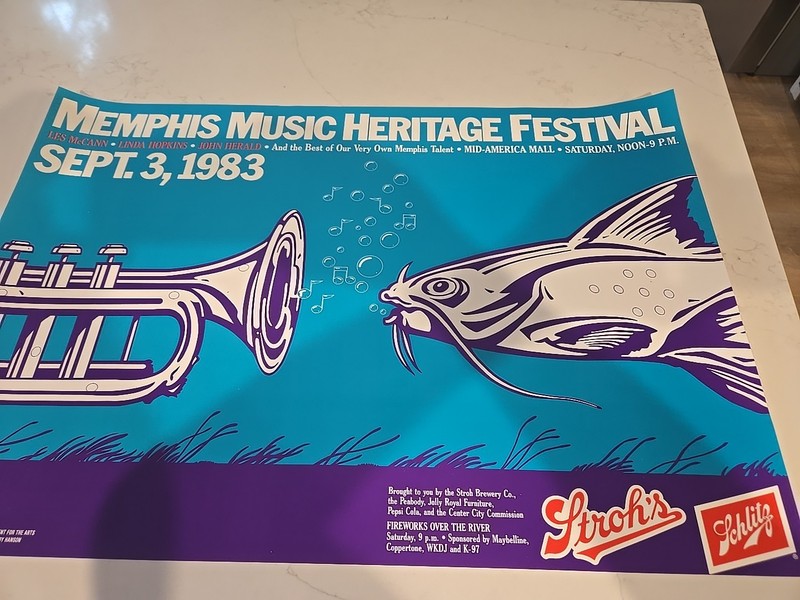 1983 Memphis Music Heritage Festival Jazz Poster (19 1/2 X 28 1/2)Schlitz Beer