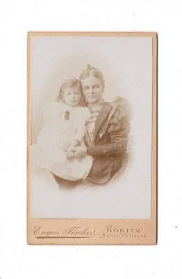 CDV Foto Feine Dame mit kleinem Mädchen - Konitz Chojnice 1890er