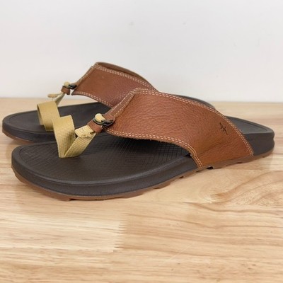 Chaco Mens 9 Playa Pro Loop Sandal Brown Flip Flop Thong Leather Upper Outdoor