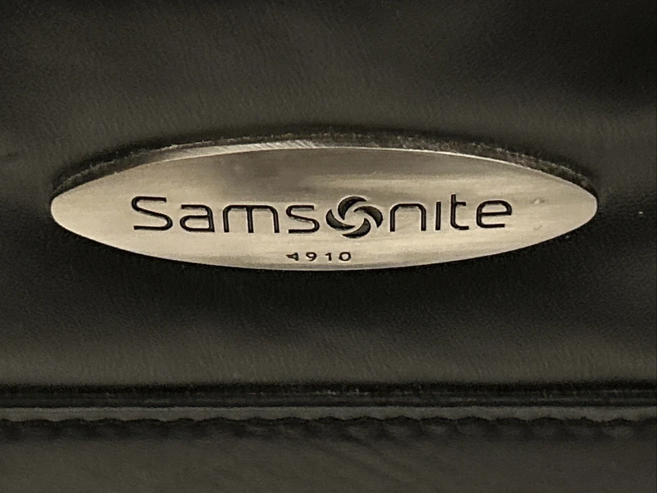 Bolso de mano para computadora portátil Samsonite de cuero negro con asas con ruedas 17 x 13 Foto 4 de 4