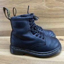 Dr Martens Toddler Boots Size 8 Black Leather Zip Combat 1460T Punk Grunge Y2k