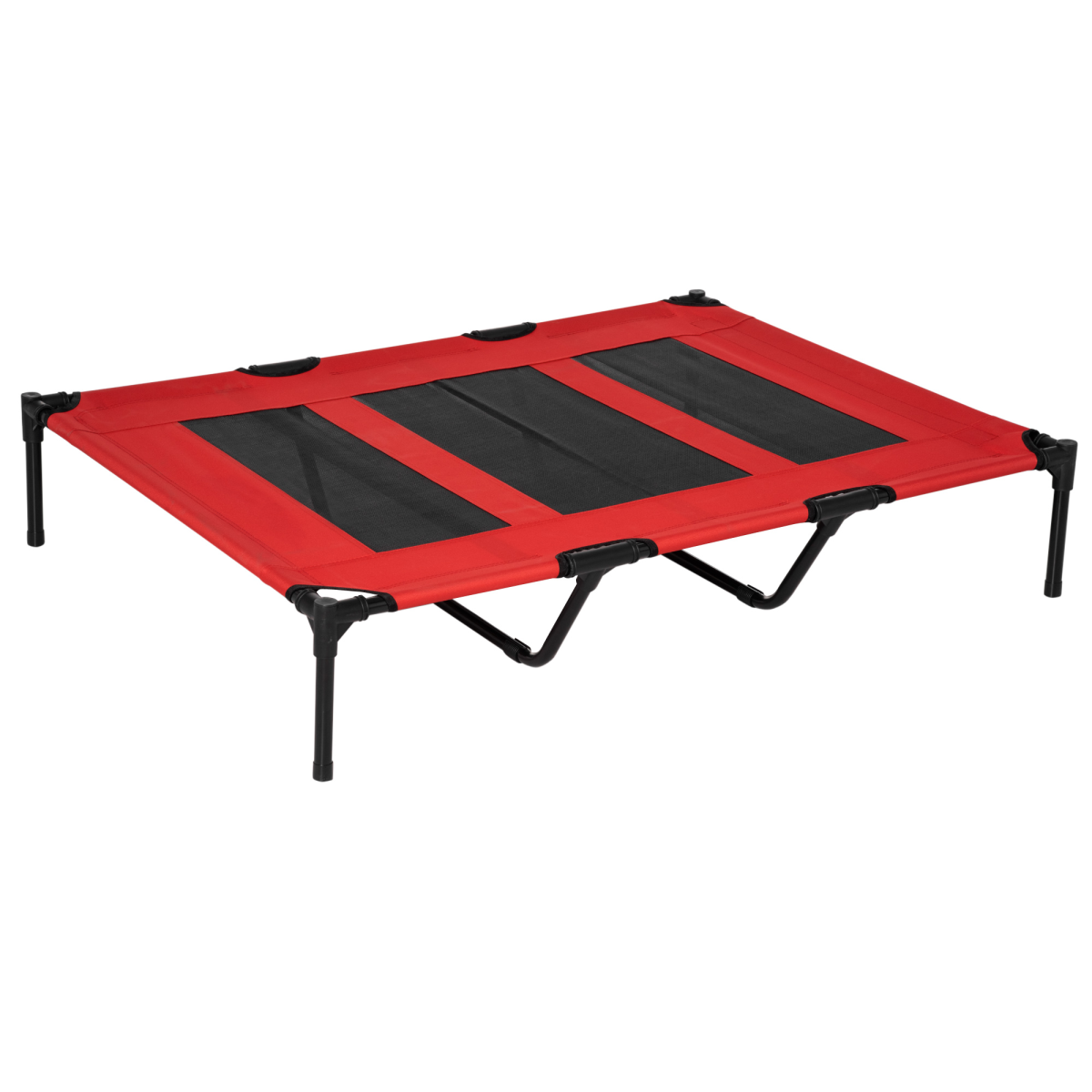 Pawhut Portable Raised Cooling Elevated Dog Bed - Red - Image 2