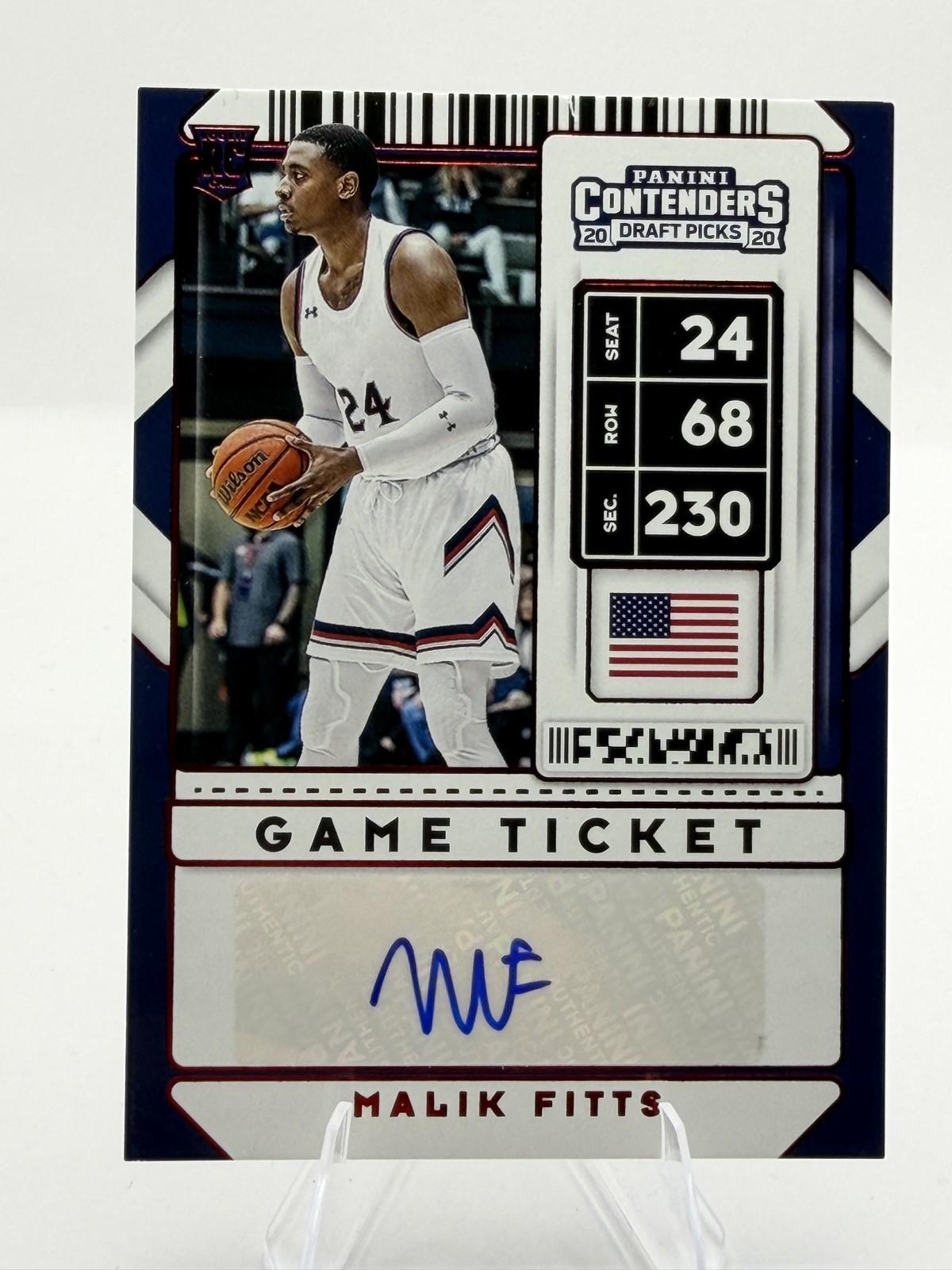 2020-21 Panini Contenders Draft Picks - Sticker Autographs Malik Fitts #106 Game