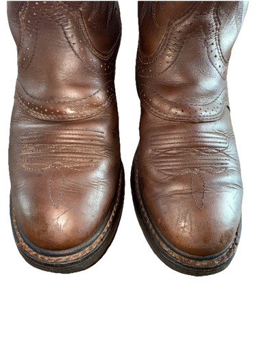 Ariat Sierra Saddle Western Work Boots Leather Round Toe Brown Men’s Size 7.5 M - Picture 7 of 13