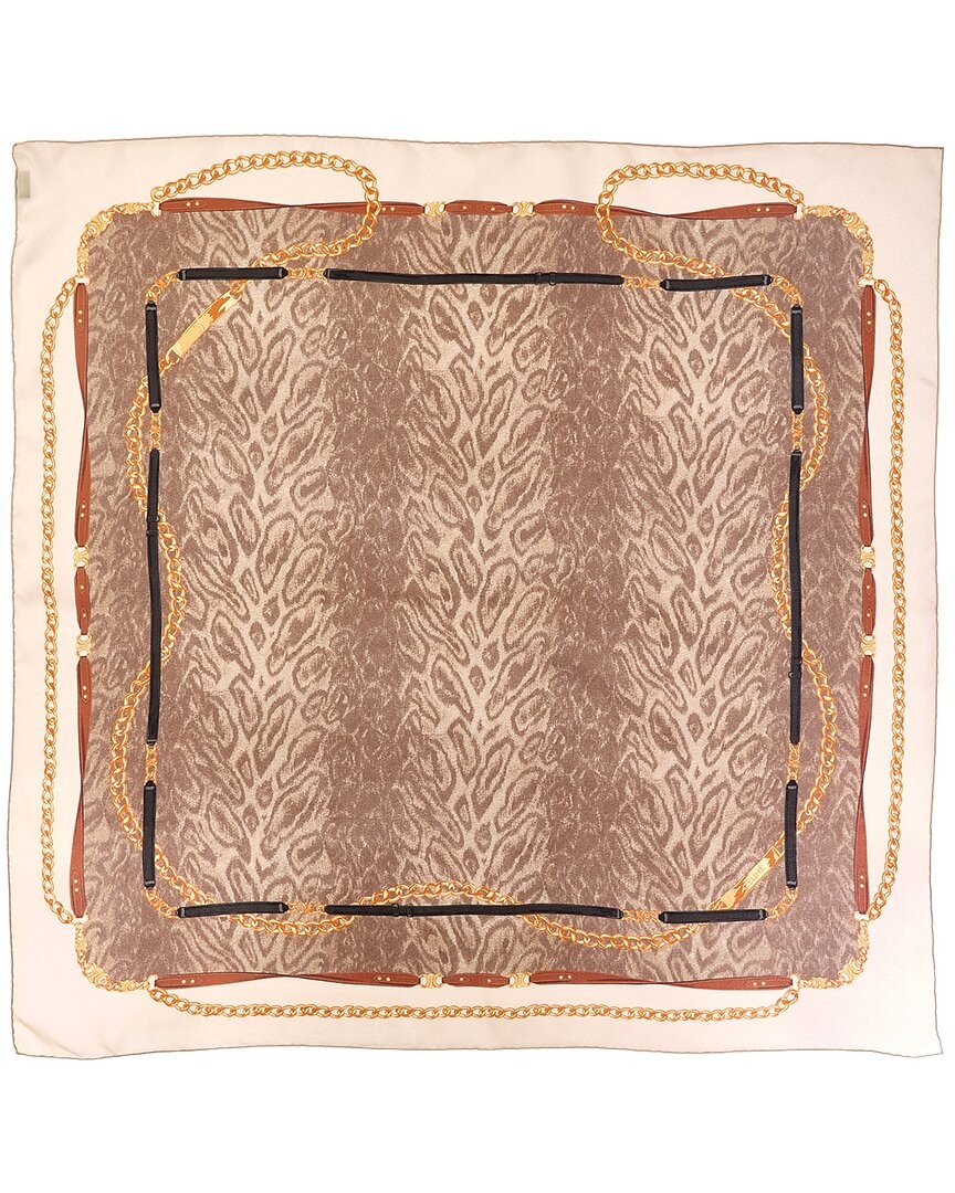 Celine Square Silk Scarf Womens White 86490₽