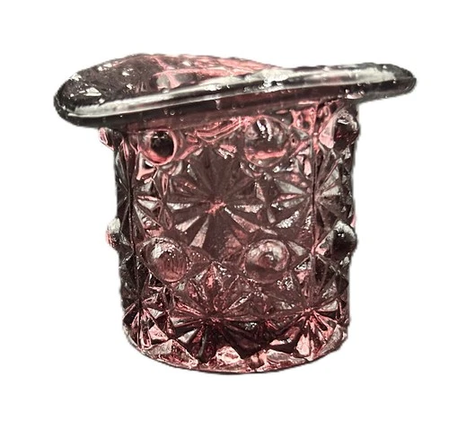 Fenton Amethyst Hat Daisy & Button Toothpick Holder