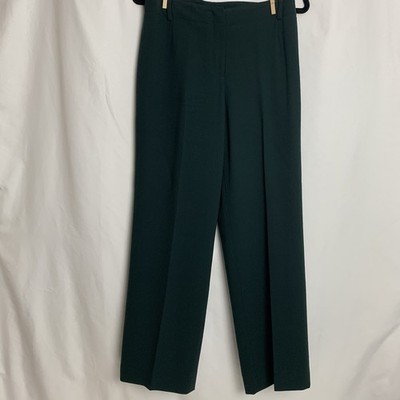 Carlisle Dress Pants Women Sz 6 Green Wool Blend Straight Lined Career Pre Owned