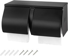 Double Roll Toilet Paper Holder Dispenser W/ Shelf Storage-Commercial 2-Roll New