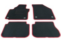 FußMatten FüR VW Caddy 2K Combi 2007-2015 Matten Autoteppiche Rand Rot Basic Set