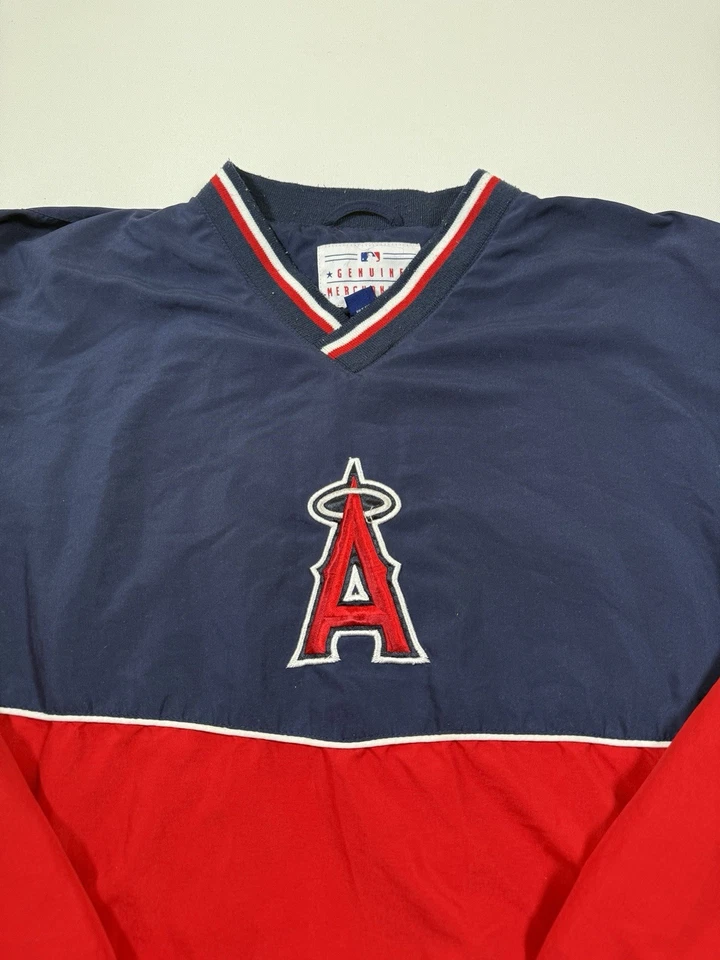 Los Angeles Angels Sweatshirt Mens Medium Blue Red Pullover Authentic MLB Logo - Image 2 of 4