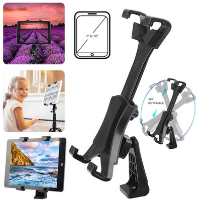Tablet Tripod Mount Clamp Holder Bracket 1/4 Thread Adapter For 7-12'' iPad Tab