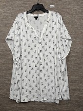 Torrid Heritage Slub Classic Fit V-Neck Pocket Tee Dogs White Womens Size 6X