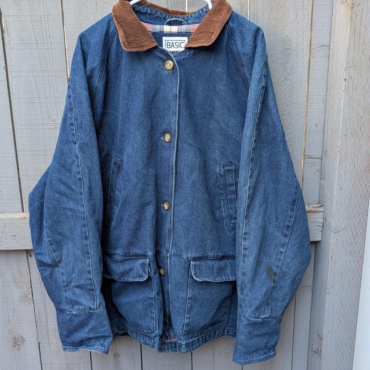 Basic Editions Flannel Lined Denim Jacket 2X - image 1