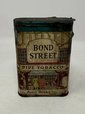 Vintage Philip Morris & Co Bond Street Pipe Tobacco Tin Empty Partial Tax Stamp