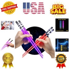 Chop Sabers Light Up LightSaber Chopsticks Set, 2 Pairs, Red Purple