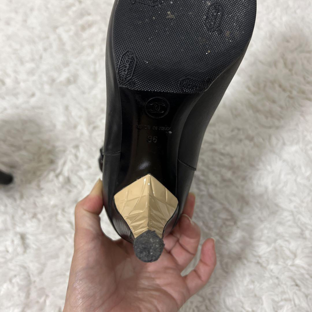 Chanel Short Boots Black With Coco Mark Size 36 US About6 Women thumbnail 5