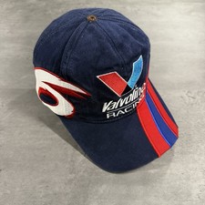 Vintage 90s Valvoline Racing Snapback Hat Navy Blue Red Missing Top Button Truck