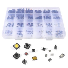 250pcs 25 Values Tactile Push Button Switch Micro Momentary Tact Assortment... 