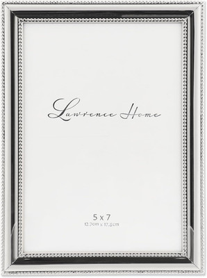 Lawrence Frames 510757 Metal Picture Frame Silver-Plate with Delicate Beading, 5