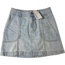 NWT American Eagle Super Hi-Rise A-Line Denim Mini Skirt Y2K Festival Womens 00