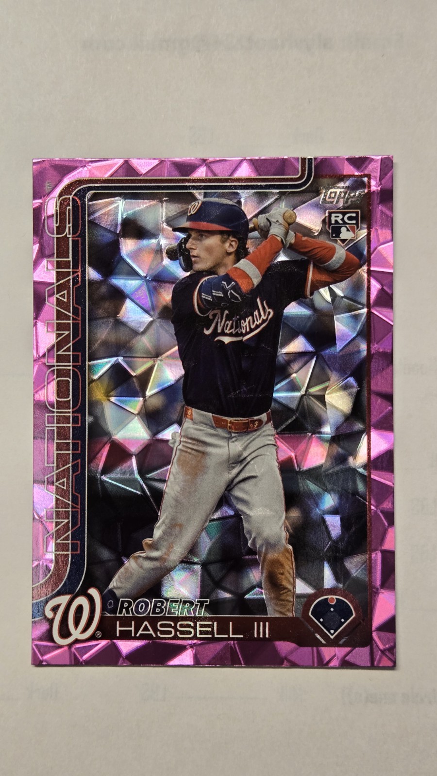 2025 Topps Update - Nationals Rookie Robert Hassell III US109 Pink Diamante Foil